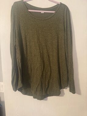 Old Navy Heathered Olive Green Long Sleeve Top